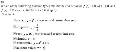 Which of the following function types exhibit the end behavior (picture included)