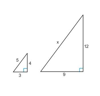 The triangles shown are similar. what is the value of x?  a.
