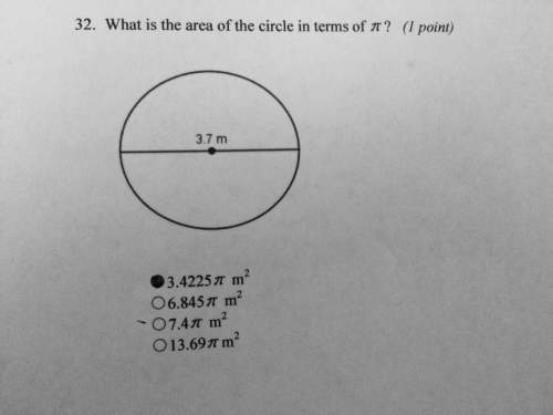 Me check my work and correct me if i'm wrong.  1.what is the area of the circle in terms
