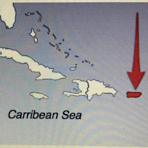 What island in the caribbean sea is labeled here?  a) haiti b) jamaica c) puerto r