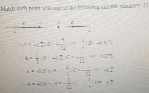 Match each point with one of the following rational numbersa - -0.2 ; b- -5\13 ; c- 2\