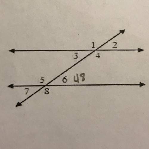 The measure of angle 6 is 48 degrees, what are the measures of the remaining angles?