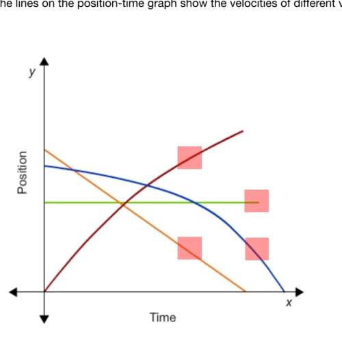 The lines on the position-time graph show the velocities of different vehicles. which line represent