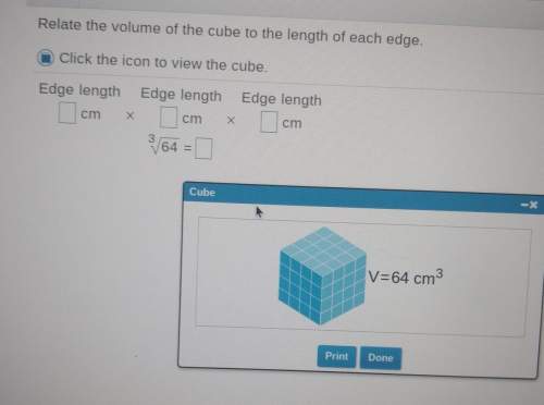 Relate the volume of the cube to the length of each cube to the length of each edge.