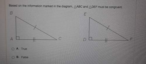 Based on the information marked in the diagram, abc and def must be congruent. true or false?&lt;