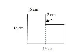 Find the area of the polygon. a) 96 cm2  b) 192 cm2  c) 208 cm2  d) 224 cm2&lt;