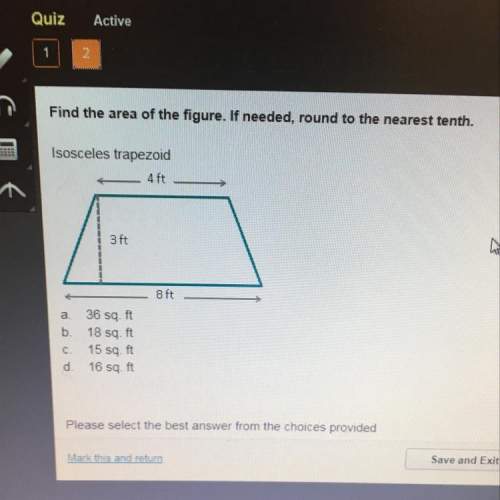 Find the area of the figure. if needed, round to the nearest tenth. isosceles trapezoid