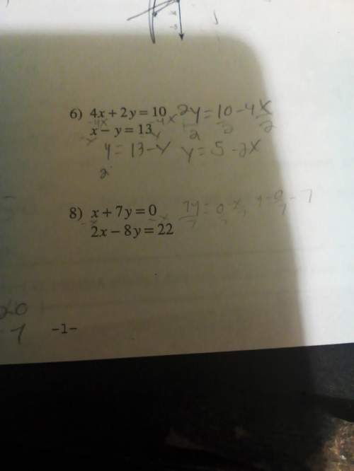 How do you substitute x+7y=0 into 2x-8y=22