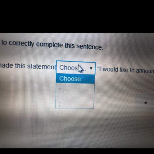 Select the punctuation from the drop-down menu to correctly complete this sentence  the