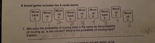 Mia says the probability of moving back is the same as the probability of moving up. is she correct?