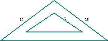 Write the ratio of corresponding sides for the similar triangles and reduce the ratio to lowest term