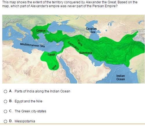 This map shows the extent of the territory conquered by alexander the great. based on the map, which