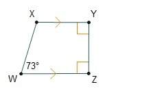 What is the measure of angle wxy?  73°  90°  107°  163° !