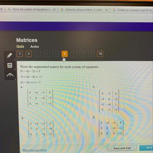 Write the augmented matrix for each system of equations
