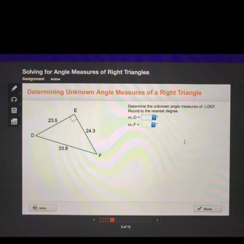 Giving brainliest!  determine the unknown angle measures of triangle def. round the the neares