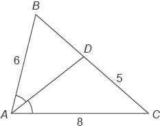 This figure shows △abc . ad is the angle bisector of ∠bac . what is bd ?