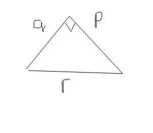 "in the 45°-45°-90° triangle above, r = 10. find the other two lengths.  a) p = 3√2, q = 10√2
