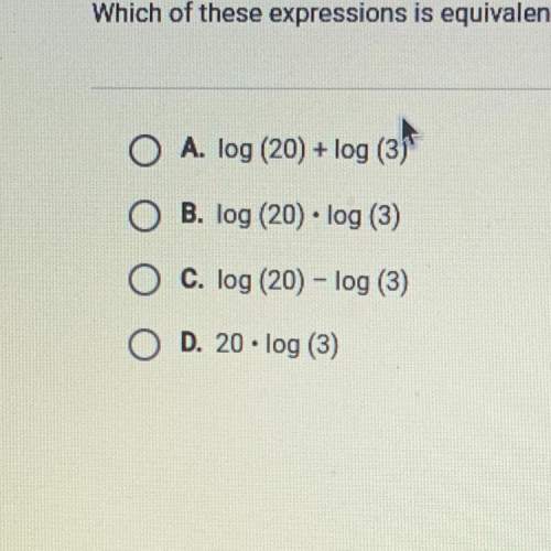 Which of these expressions is equivalent to log (20/3)