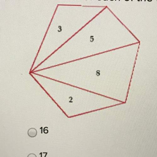 In the area of each triangular regions is as shown, what is the area of the polygon?  16