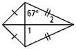 16. find the measures of ∠1 and ∠2 in the kite at right. (that rhymed! )