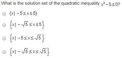 What is the solution set of the quadratic inequality?
