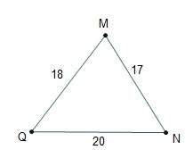 Law of cosines: a2 = b2 + c2 – 2bccos(a) what is the measure of q to the nearest whole