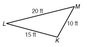 Use the law of cosines to find the measure of angle m to the nearest degree.