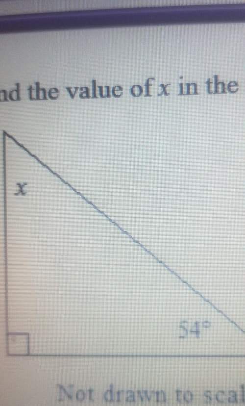 Find the value of x in the triangle a.126b234c36