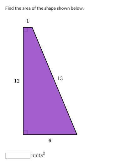 On this, find the area of the shape shown below.
