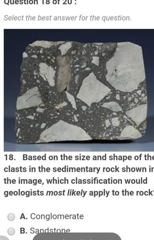 Based on the size and shape of the clasts in the sedimentary rock shown in the image, which classifi