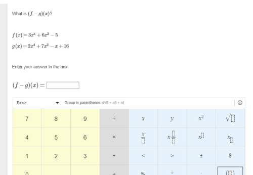 what is (f−g)(x)? f(x)=3x^5+6x^2−5g(x)=2x^4+7x