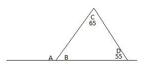 1. in the figure, angle a is an exterior angle to triangle bcd. (a) explain why angle a