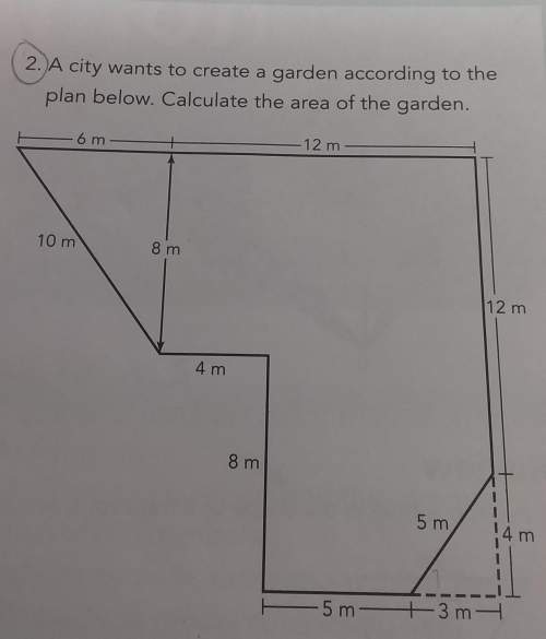 Acity wants to create a garden, according to the plan calculate the area of the garden.