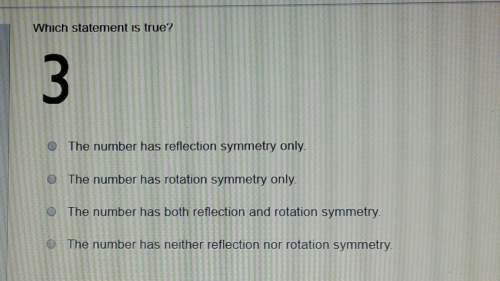 Which statement is true 3the answer is the number has reflection symmetry only