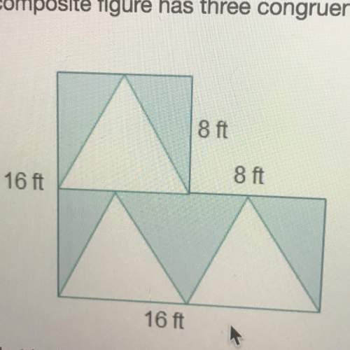 Acomposite figure has three congruent triangles removed from it. what is the area of the shaded regi