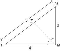 This figure shows △lmn . nz is the angle bisector of ∠lnm . what is lz ?  enter yo