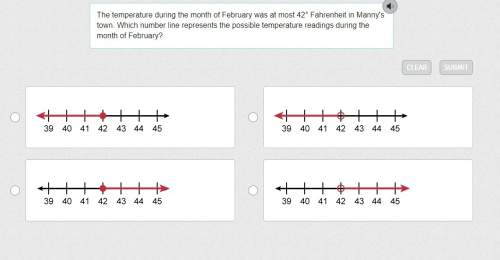 The temperature during the month of february was at most 42° fahrenheit in manny's town. which numbe