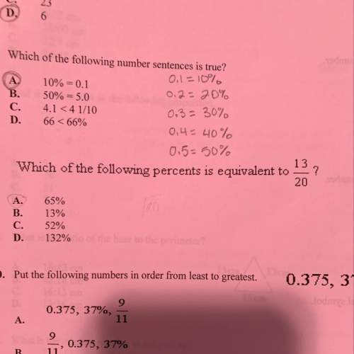 Which of the following percents is equivalent to 13/20?