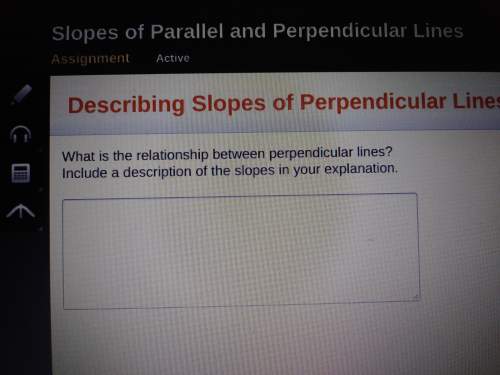 What is the relationship between perpendicular lines? include a description of the slopes in your e