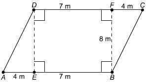 What is the area of this parallelogram?  a: 104 m² b: 88 m² c: