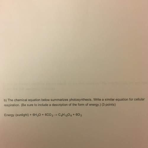 *20 points*  the chemical equation below summarizes photosynthesis. write a similar equation f