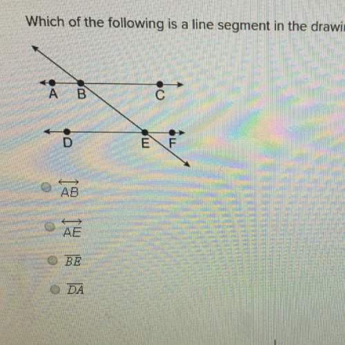 Which of the following is a line segment in the drawing that connects two parallel lines?