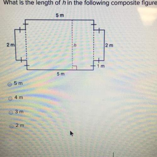 What is the length of h in the following composite figure ? all angles are right angles.