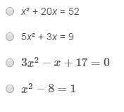 For which equation does it make the most sense to solve by completing the square?