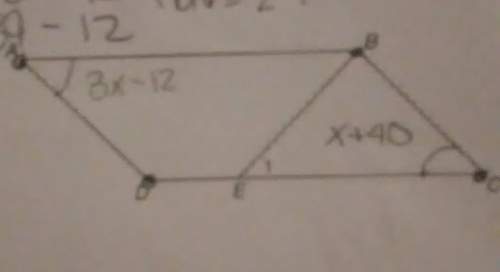 Given abcd is a parallelogram segment be congruent segment ad prove angle 1 is congruent to angle c&lt;