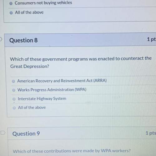 Which of these governments programs was enacted to counteract the great depression