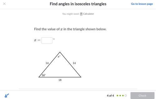Agirl out and answer this question. answer fast!  find the value of x in the triangle s