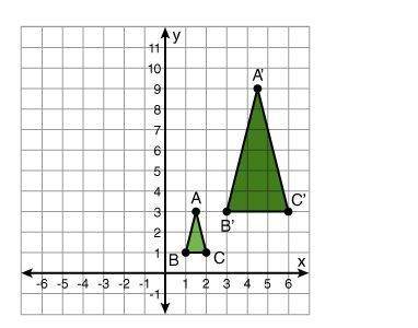 Triangleabc is dilated about the origin. what scale factor was used to make the image a'