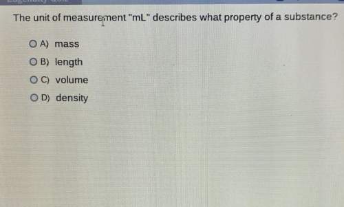The unit of measurement ml describes what property of a substance