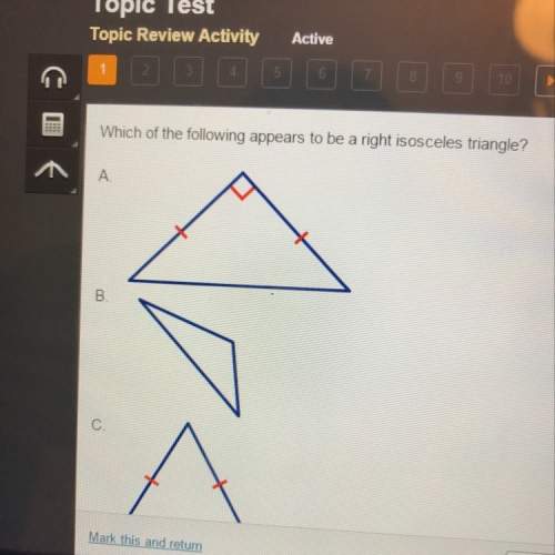 Which of the following appears to be a right isosceles triangle?